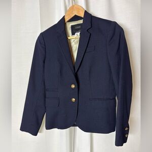 J. Crew Women's Dark Blue Blazer with Gold Buttons